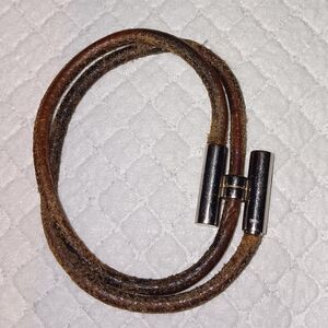 Hermes H Leather Bracelet